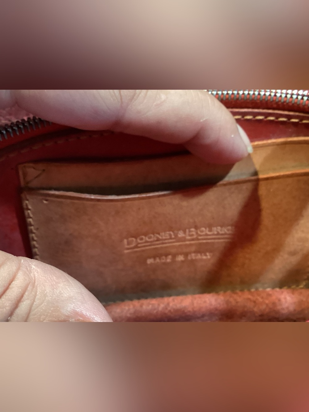 Vintage Dooney & Bourke Italy Mini Double Gusset Belt Bag Natural Wear - Picture 4 of 13